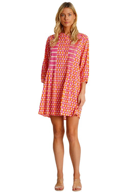 Front Pleated Shirt Dress  La Moda Clothing