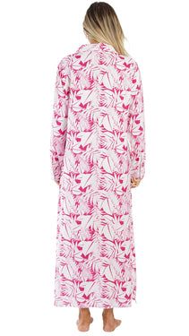 Pink Tropical Maxi Shirt Dress – Luxury Resort Wear Vacation Dress  La Moda Clothing