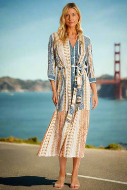 Maxi Shirt Dress with Belt  La Moda Clothing