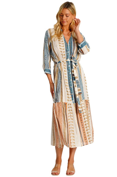 Maxi Shirt Dress with Belt  La Moda Clothing