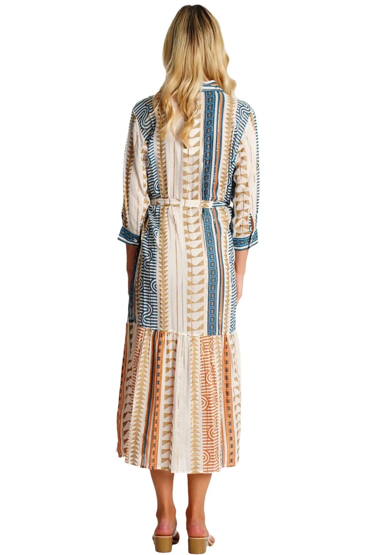 Maxi Shirt Dress with Belt  La Moda Clothing