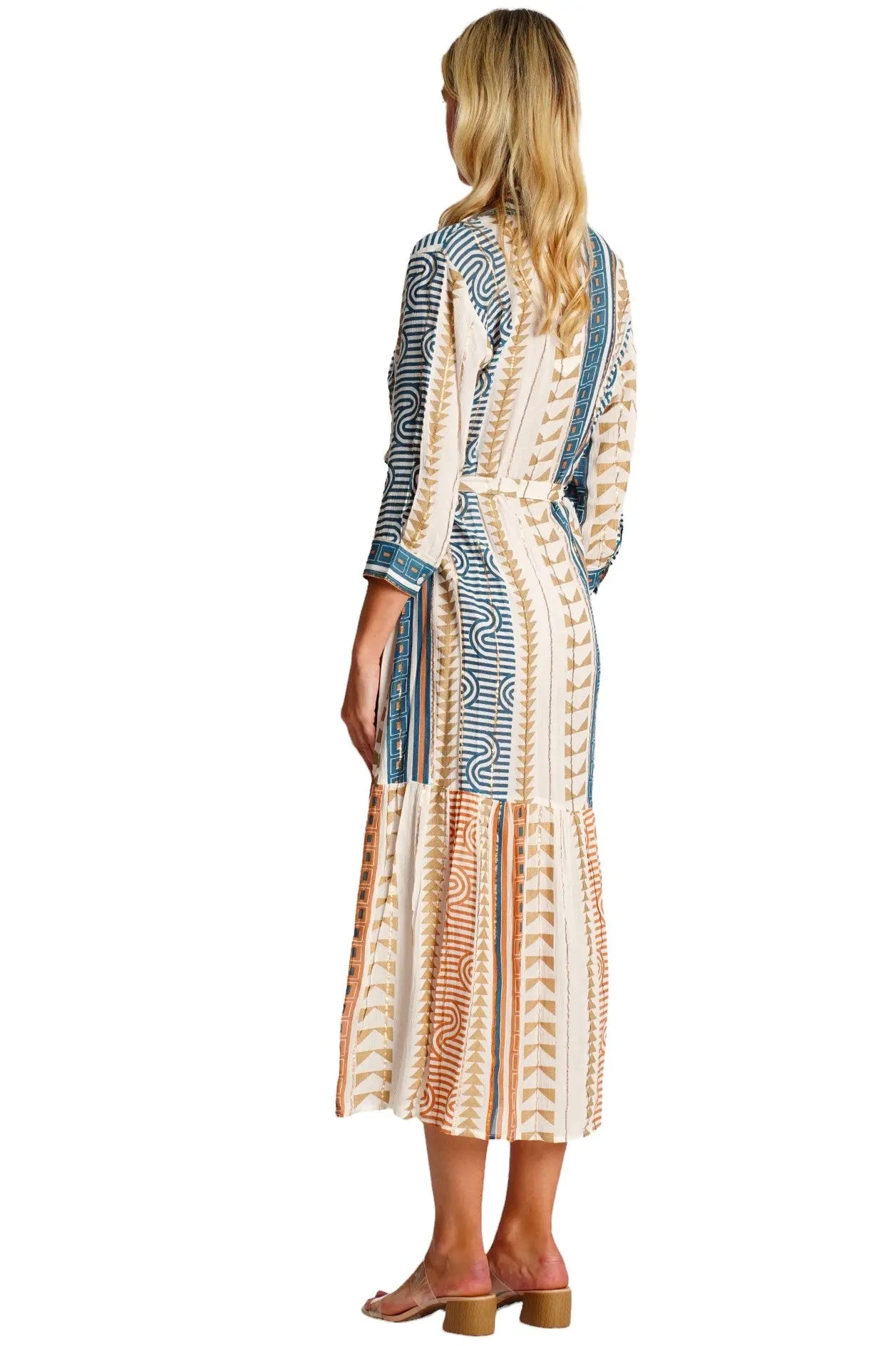 Maxi Shirt Dress with Belt  La Moda Clothing
