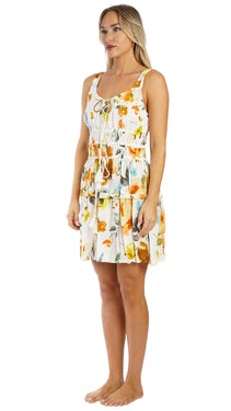White Floral Mini Dress – Lightweight Resort Wear Vacation Dress | Club Moda  La Moda Clothing