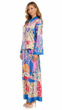 Luxury Resort Wear Set – Tropical Vacation Shirt & Palazzo Pants | Club Moda  La Moda Clothing
