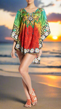 Relaxed Multi Color Short Balloon Kaftan  Wholesale La Moda Clothing