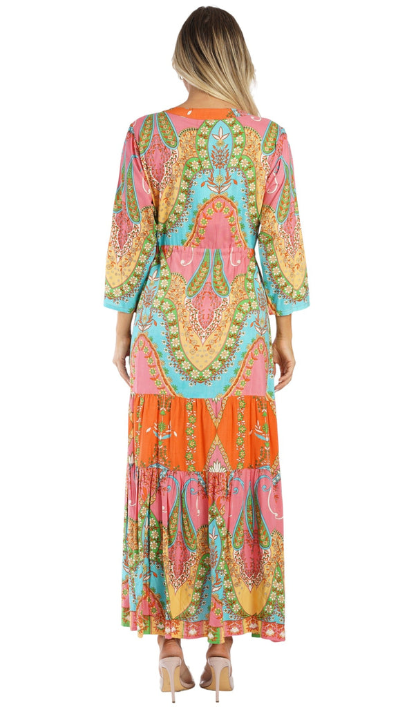Vibrant Paisley Maxi Shirt Dress – Luxury Resort Wear Cover Up | Club Moda  La Moda Clothing