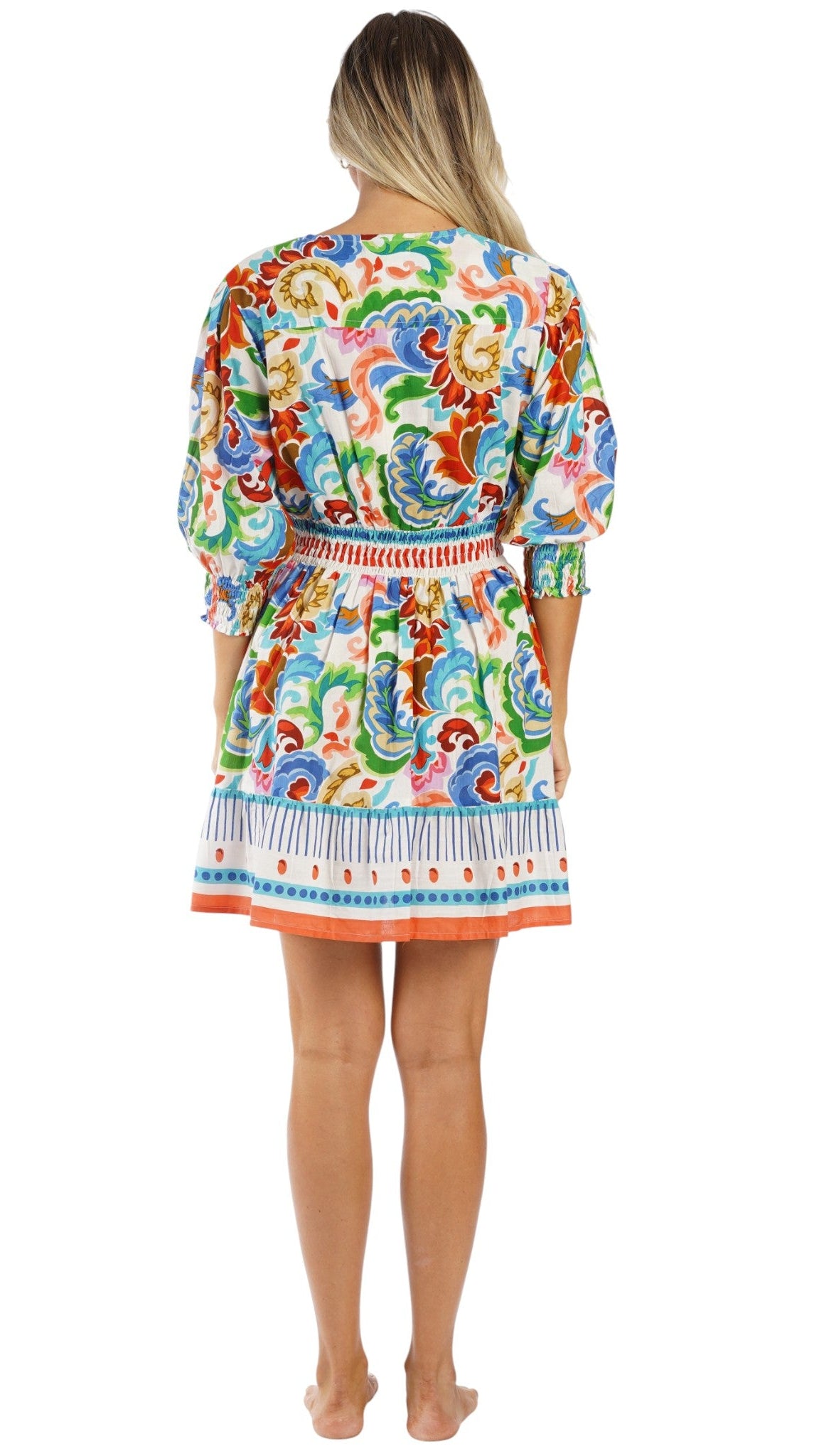 Colorful Resort Wear Mini Dress | Luxury Vacation Mini Dress  La Moda Clothing