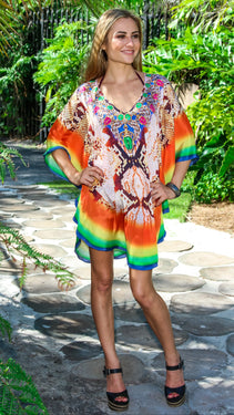 Snake Print Colorful Caftan  La Moda Clothing