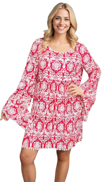 Multi Colored Full Sleeved Beach Cover Up Dress  Wholesale La Moda Clothing