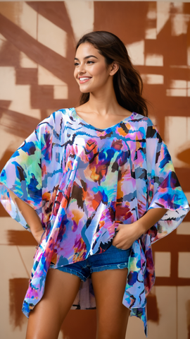Sheer Kaftan-Style Cover-Up | Wholesale Resort Wear  La Moda Clothing