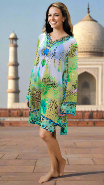 Jungle Print Tunic in flowy sheer fabric perfect for Tropical or Island Vacation | Tunics Wholeslae  Wholesale La Moda Clothing