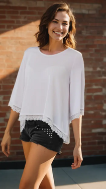 Bell Sleeve Knit Tunic in easy to wear soft fabric  Wholesale La Moda Clothing
