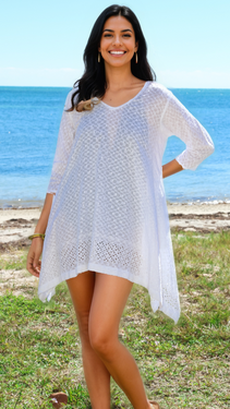 White Cotton Tunic  La Moda Clothing