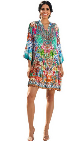 Tropical Print Mini Dress  La Moda Clothing