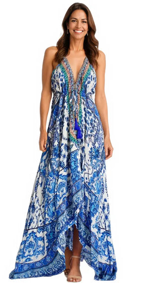 Casual Halter Maxi Dress  La Moda Clothing