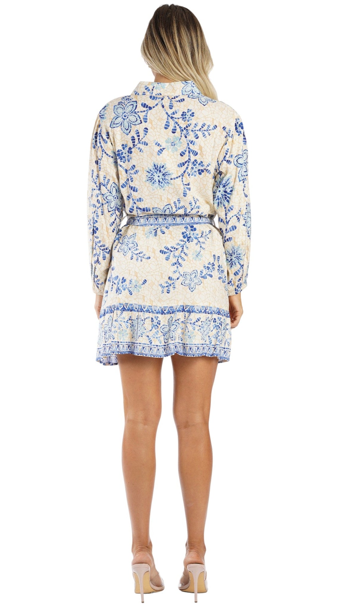 Blue Print Resort Wear Mini Dress | Luxury Vacation Mini Dress  La Moda Clothing