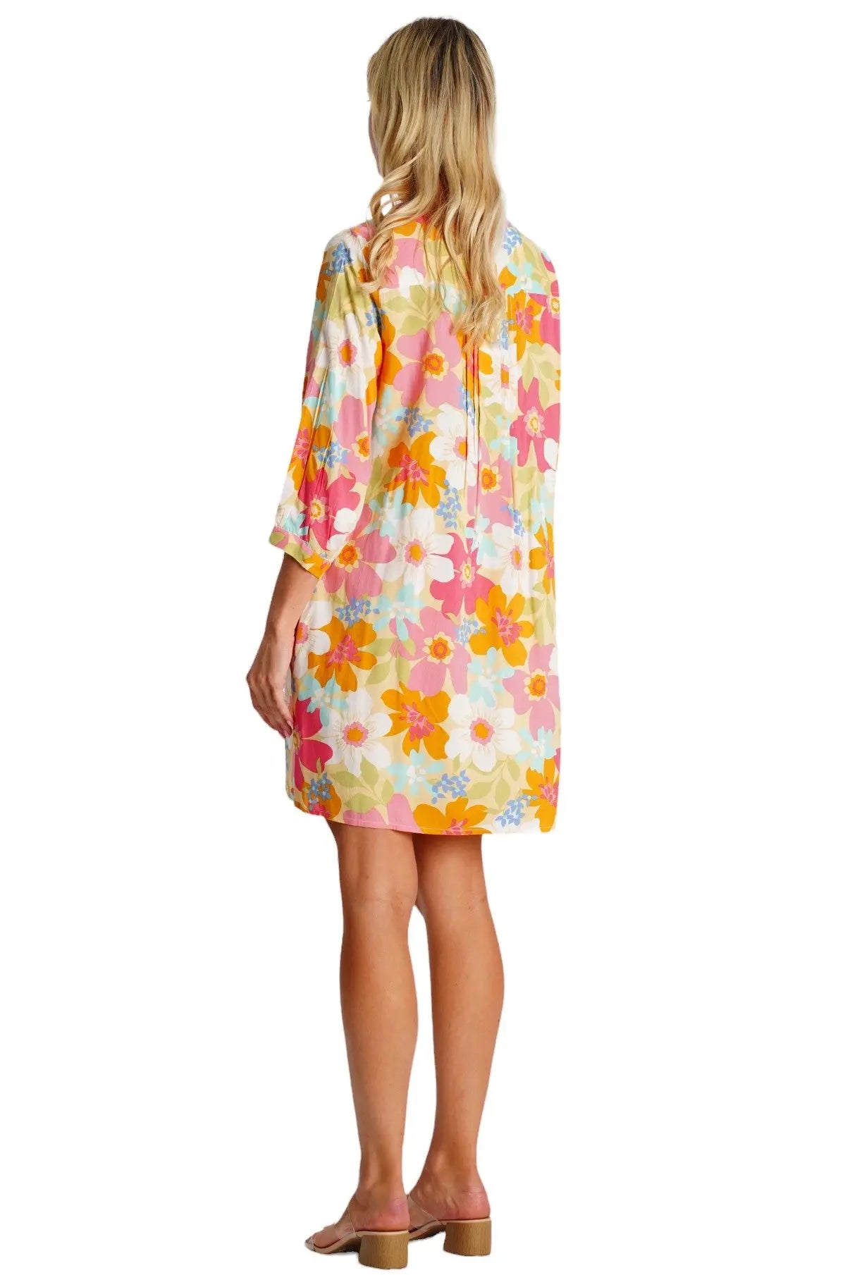 Pleated Mini Shirtdress  La Moda Clothing
