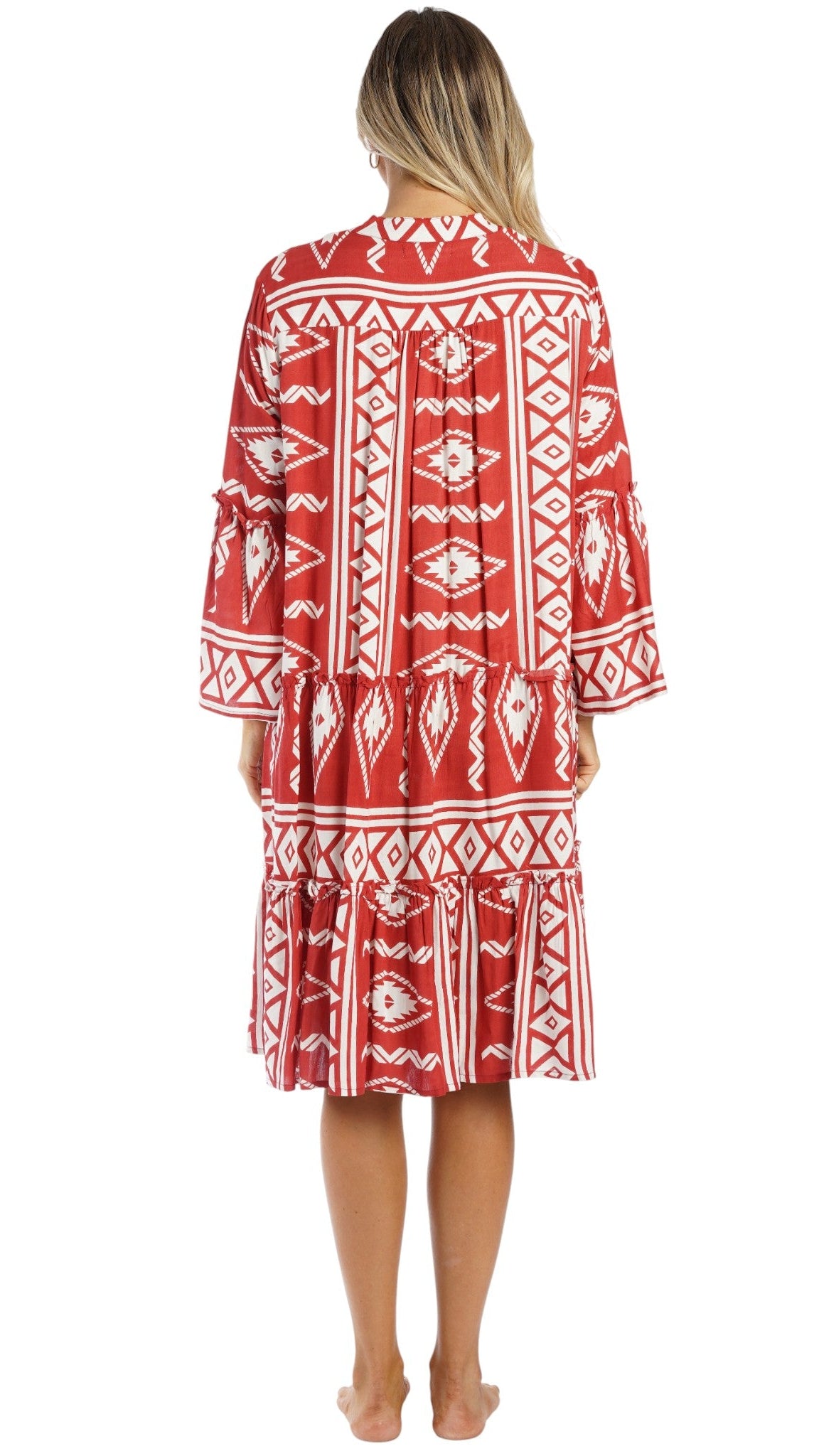 Red Boho Mini Dress Wholesale | Resort Wear Vacation Dress for Boutiques  La Moda Clothing