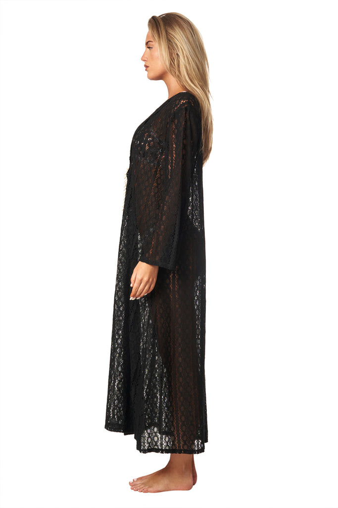 Women's Lace Kaftan Long Maxi Dress - La Moda Clothing