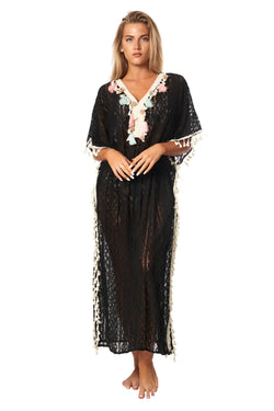 Boho Lace Maxi Kaftan Dress - La Moda Clothing