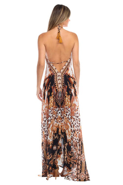 Royal Jungle Convertible 3 Way Maxi Dress Wholesale - La Moda Clothings