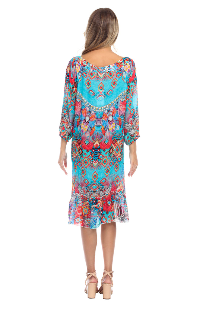 Ikat Blossom Tunics, Long tops, and Shirt dresses from La Moda - La Moda Clothings