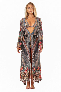 Eclectic Jungle Women's Maxi Wrap Dresses - La Moda Clothing