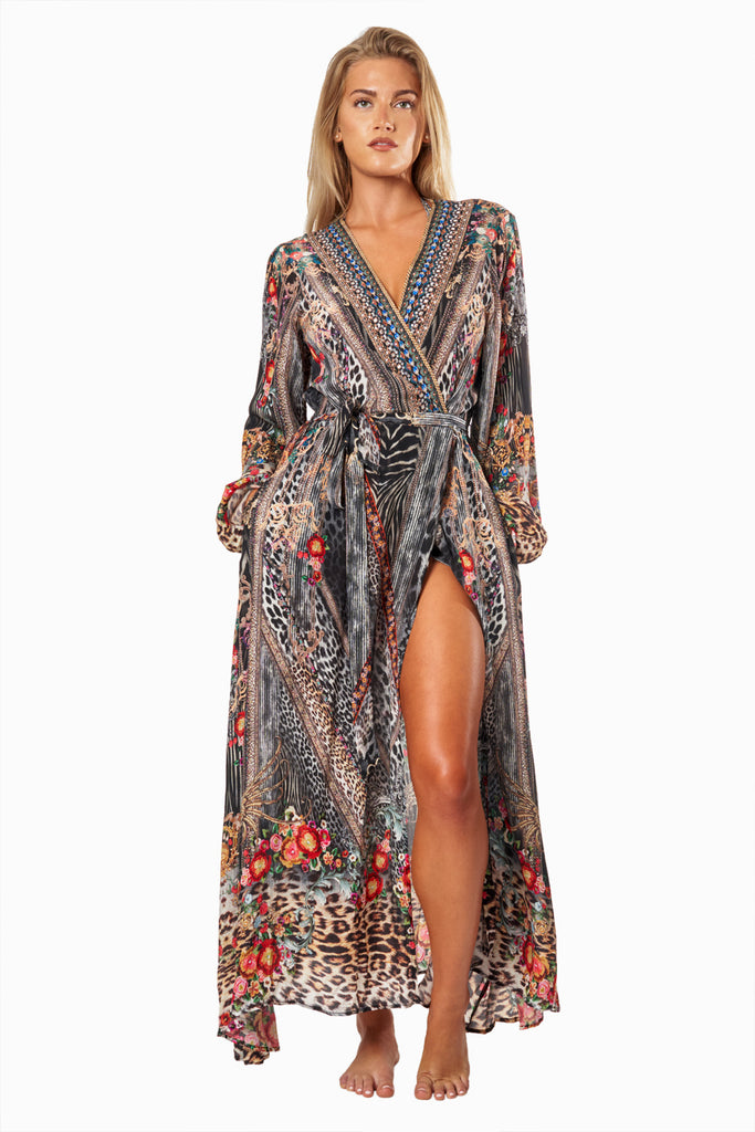 Eclectic Jungle Women's Maxi Wrap Dresses - La Moda Clothing