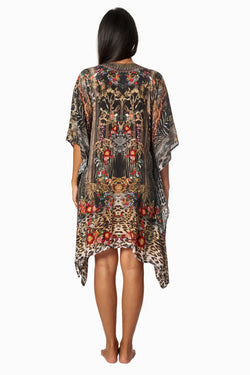 Eclectic Jungle Luxury Silk Caftan Dress - La Moda Clothing