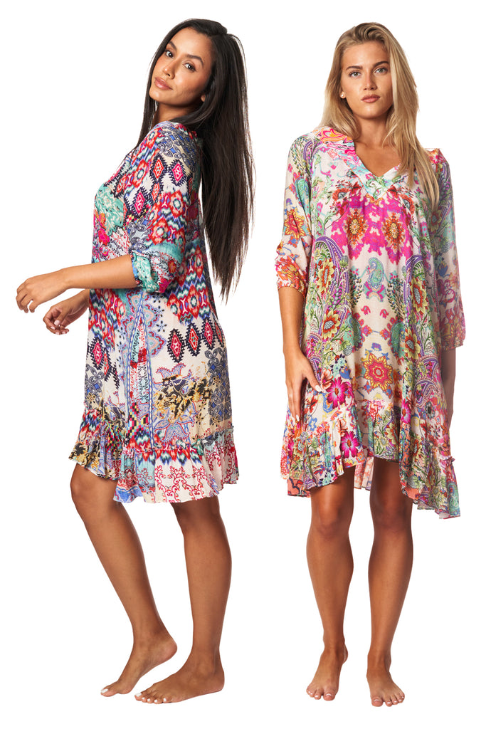 Bohemian Vintage Printed Ethnic Style Summer Dress - La Moda Clothing