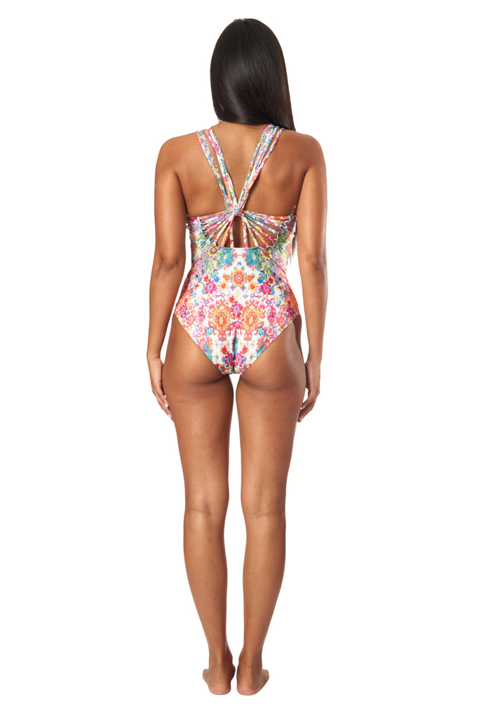 Eden Garden Plunge One-Piece Swimsuit - La Moda Clothing