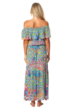 River Bed Long Off the Shoulder Dress - La Moda Clothing