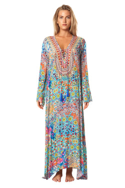 River Bed Long Caftan Dress - La Moda Clothing