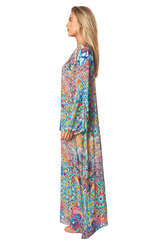 River Bed Long Caftan Dress - La Moda Clothing