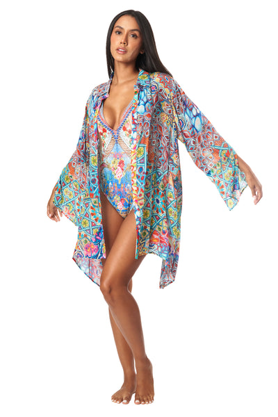 River Bed Easy Shirtdress Cover-Up - La Moda Clothing