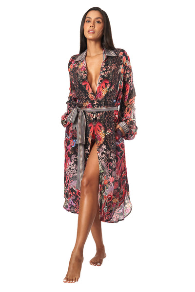 Forest Festival Easy Shirtdress Cover-Up - La Moda Clothing