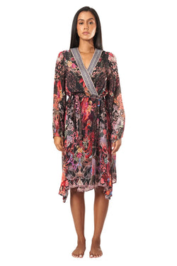 Forest Festival Women's Midi Wrap Dresses - La Moda Clothing