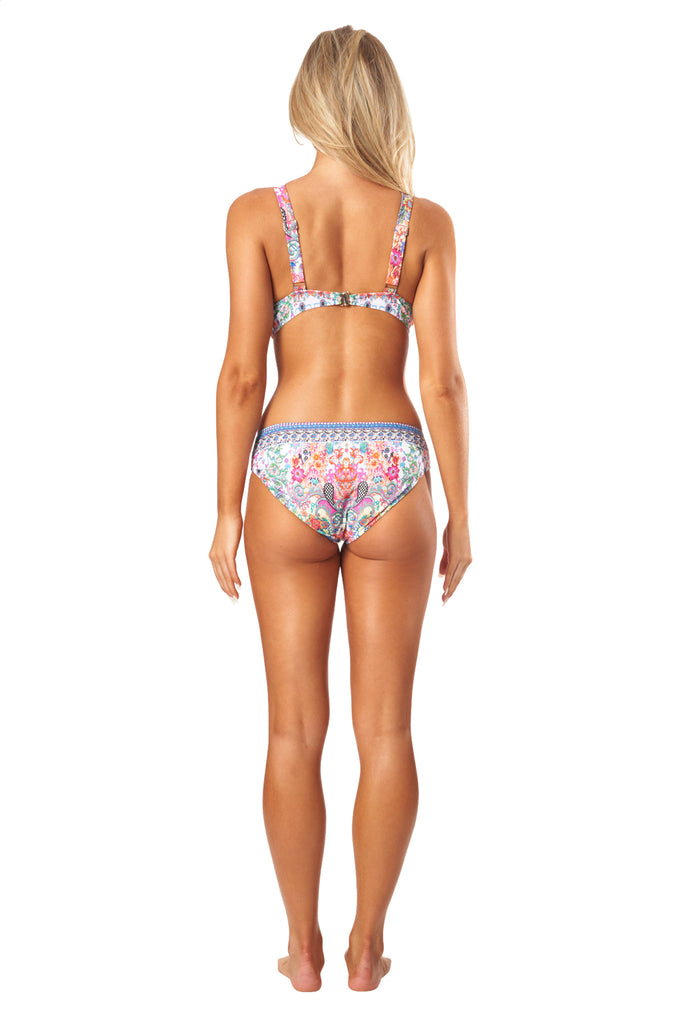 Eden Garden Printed Embellished Bikini 2pc Set - La Moda Clothing