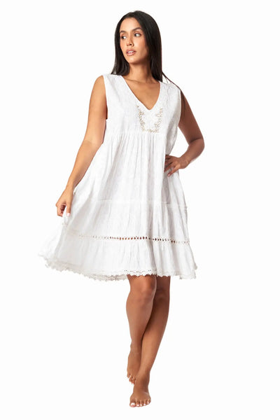 Flowy Sleeveless Casual Mini Dress - La Moda Clothing