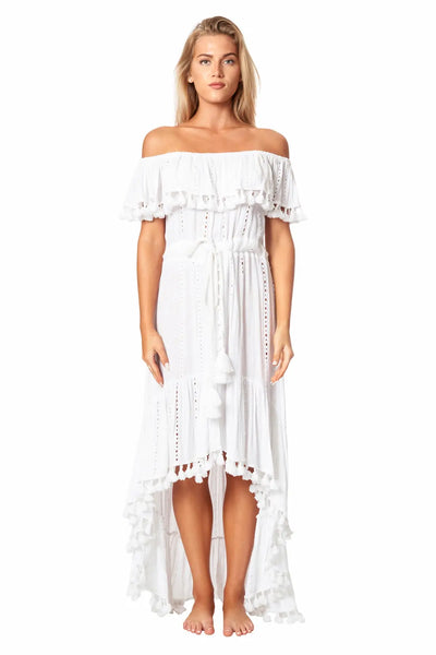 Frida High Low Hem Rayon Dress - La Moda Clothing