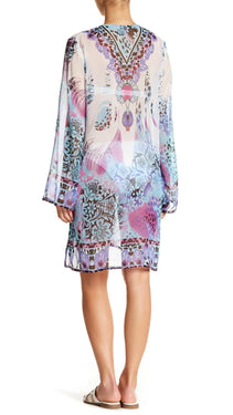Jungle Print Tunic in flowy sheer fabric perfect for Tropical or Island Vacation | Tunics Wholeslae - Wholesale Wholesale La Moda Clothing