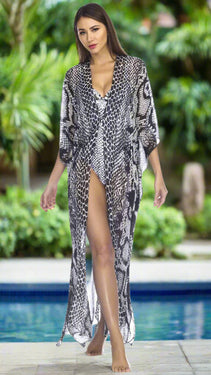 Front Open Maxi Kaftan - Side Drape Maxi Kaftan - Wholesale Wholesale La Moda Clothings