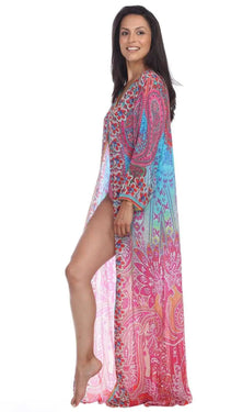 Wholesale Best Swimwear Cover Up Kimonos In Multi-Color Prints FRor Women Made From Viscose Silk - La Moda Clothings