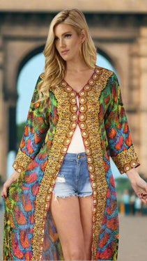 Wholesale Cover-Up Kimonos For Women In Multi-Color Made From Imported Polyester - La Moda Clothings