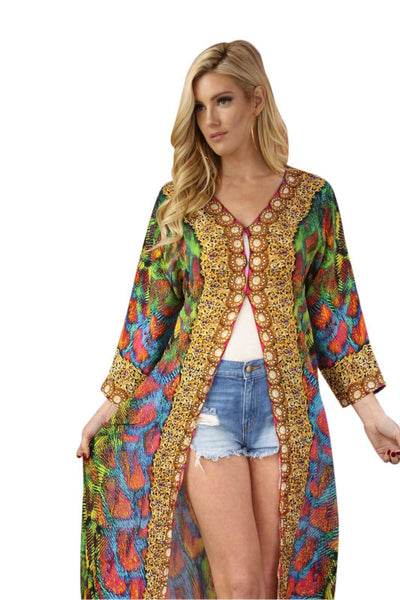 Wholesale Cover-Up Kimonos For Women In Multi-Color Made From Imported Polyester - La Moda Clothings