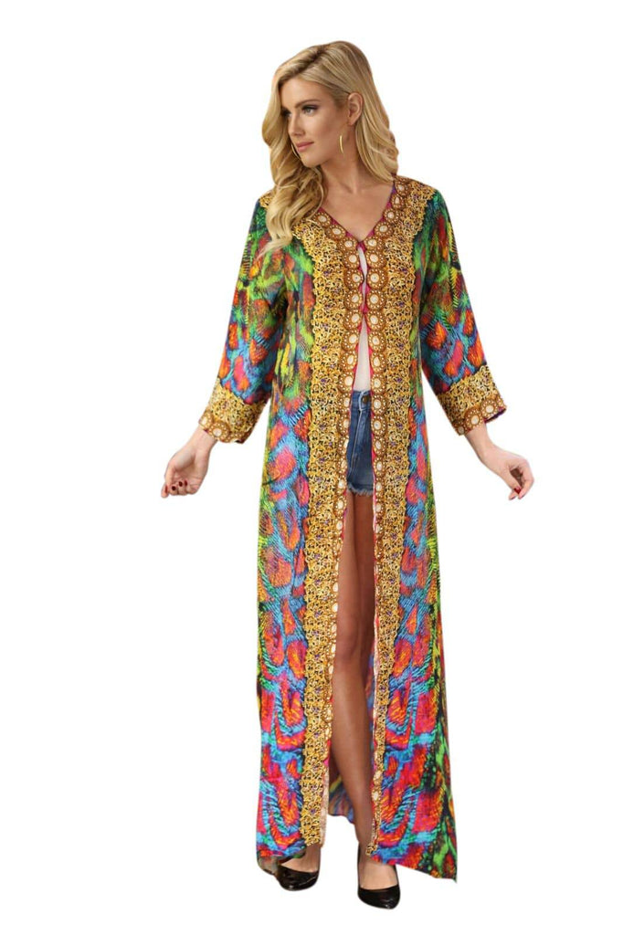Wholesale Cover-Up Kimonos For Women In Multi-Color Made From Imported Polyester - La Moda Clothings