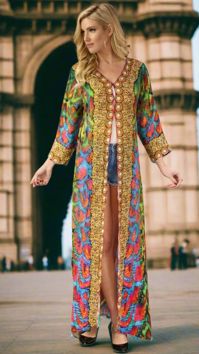 Wholesale Cover-Up Kimonos For Women In Multi-Color Made From Imported Polyester - La Moda Clothings