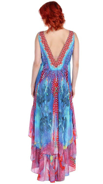 Designer High Low Polyester Multi-Color Dress - Wholesale Wholesale La Moda Clothings