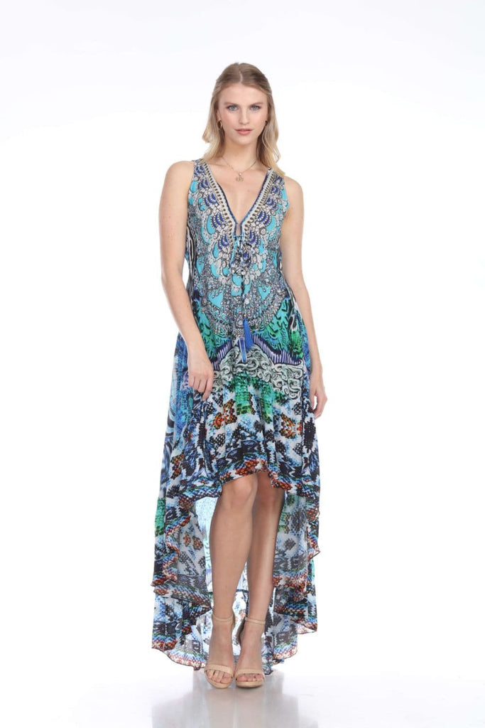 Hi Lo Dresses by La Moda | Premier Collection in Viscose Crepe Silk | Resort Wear - La Moda Clothings