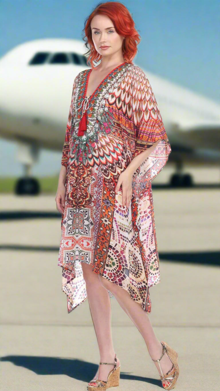 Designer Women's Beach Kaftan Dress in Viscose Silk | Wholesale - L... Designer Women's Beach Kaftan Dress in Viscose Silk | Wholesale - L...